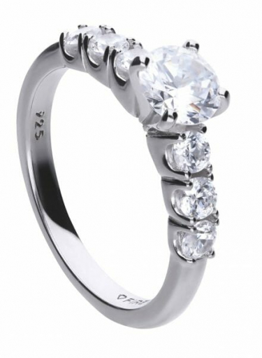 Diamonfire Solitaire And Six Stone Set Ring