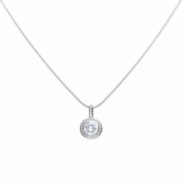 Diamonfire Round Halo Cluster Necklace