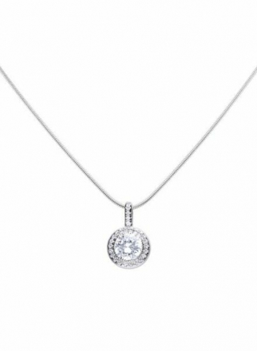 Diamonfire Round Halo Cluster Necklace