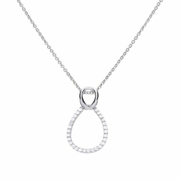 Diamonfire Oval Drop Necklace - Heptinstalls Jewellers of Worthing Est 1928