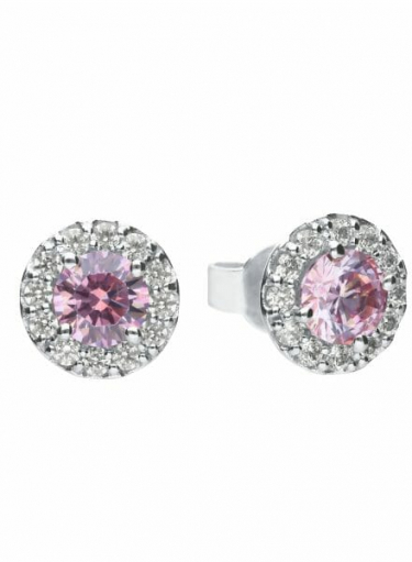 Diamonfire Dusky Pink Cluster Stud Earrings